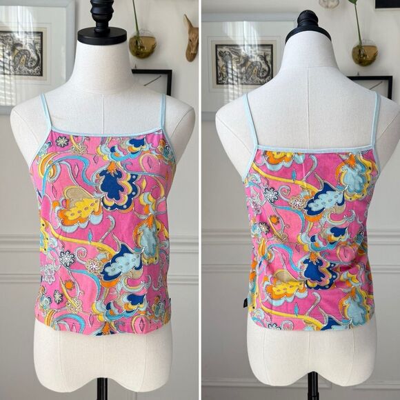 Vintage 90s Tommy Jeans Hilfiger Cropped Tank Top M - Picture 1 of 6